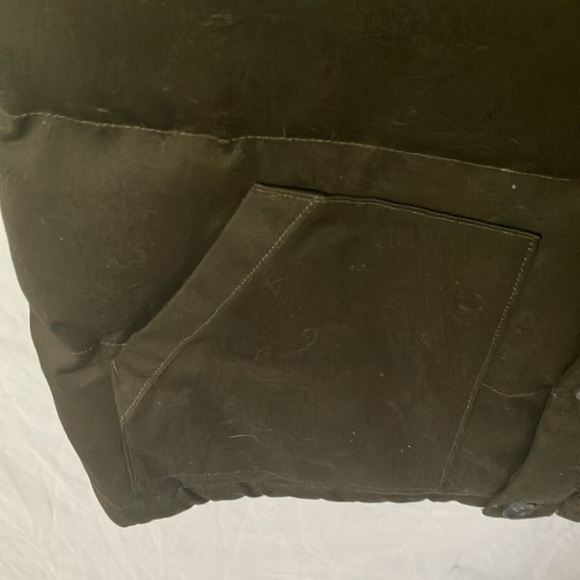 Banana Republic: Puffer Cloth Olive Green Cotton Blend Vest- XL - Picture 11 of 16